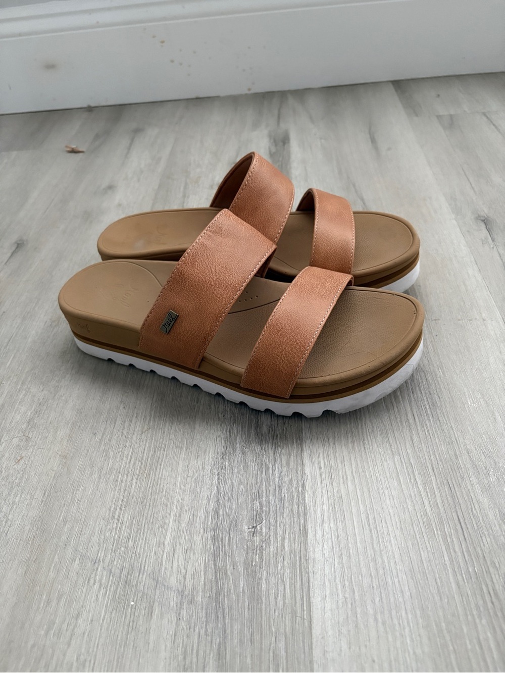 Reef Women’s Double-Strap Slide Sandals in Copper Tan